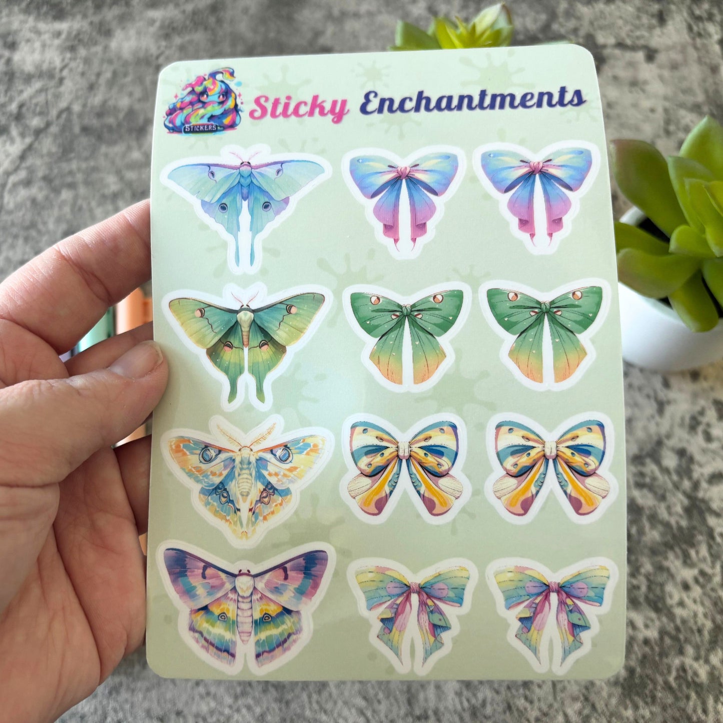 Cute Coquette Bows and Moths Vinyl Sticker Sheet