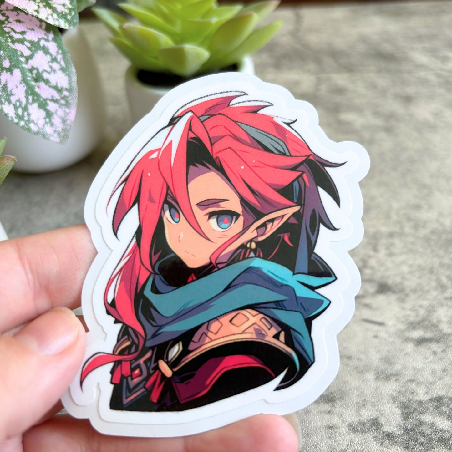 Handsome Elf Warrior Prince Sticker, Red-Haired 3"