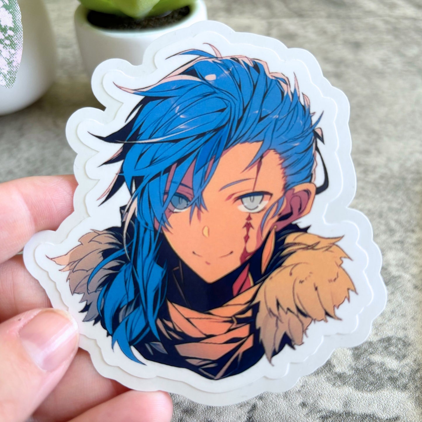 Handsome Elf Warrior Prince Sticker, Blue-Haired 3"