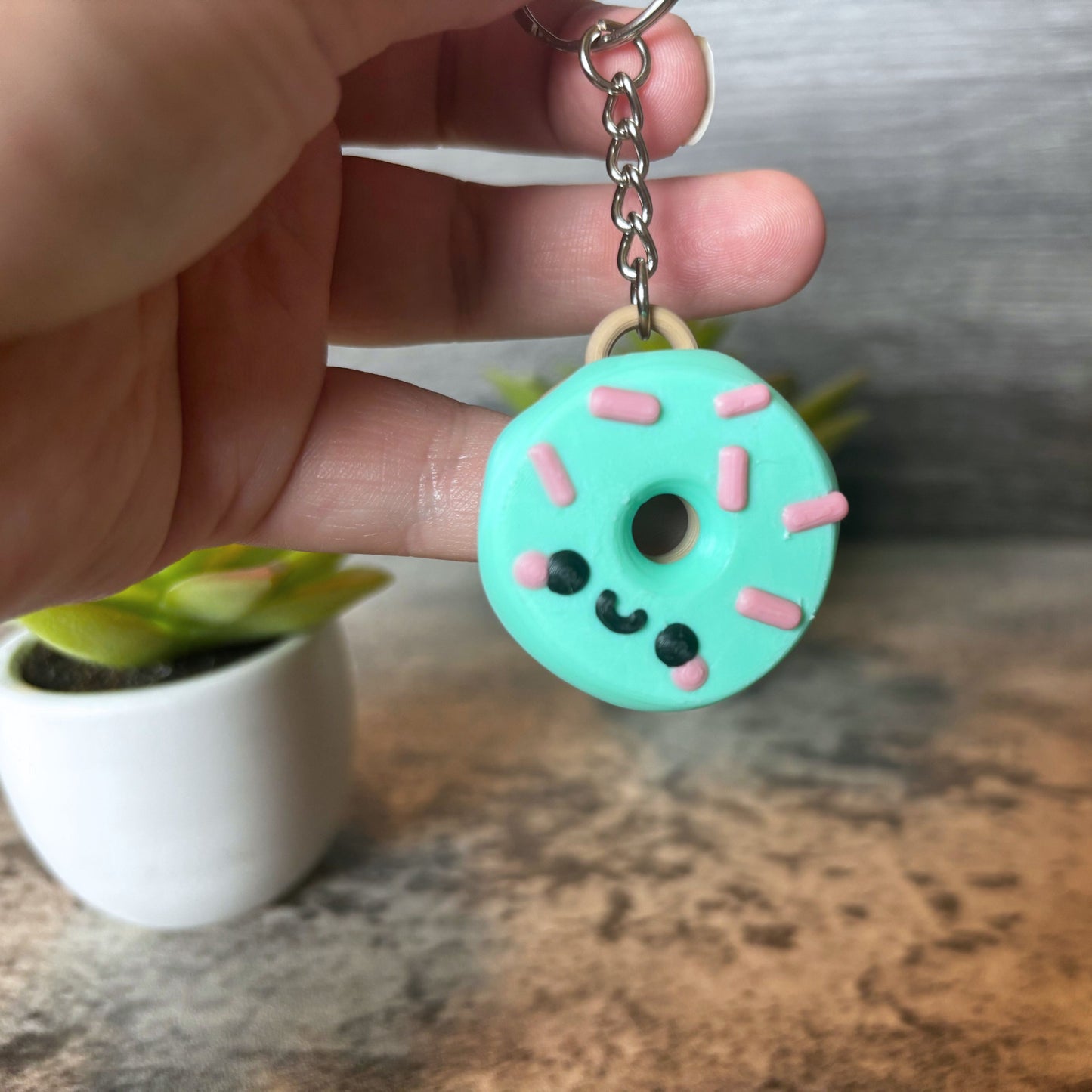 Cute Donut Keychain, Zipper Charm, Purse and Backpack Accessory