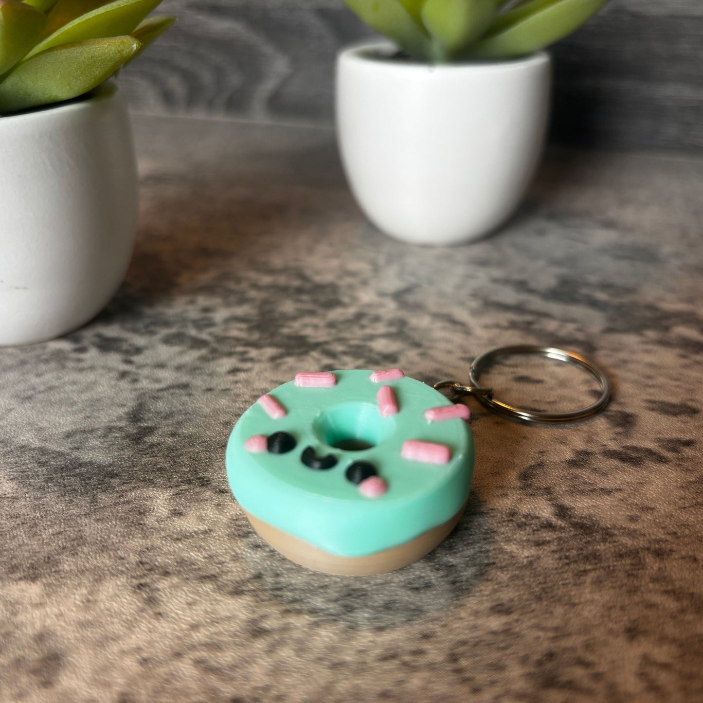 Cute Donut Keychain, Zipper Charm, Purse and Backpack Accessory