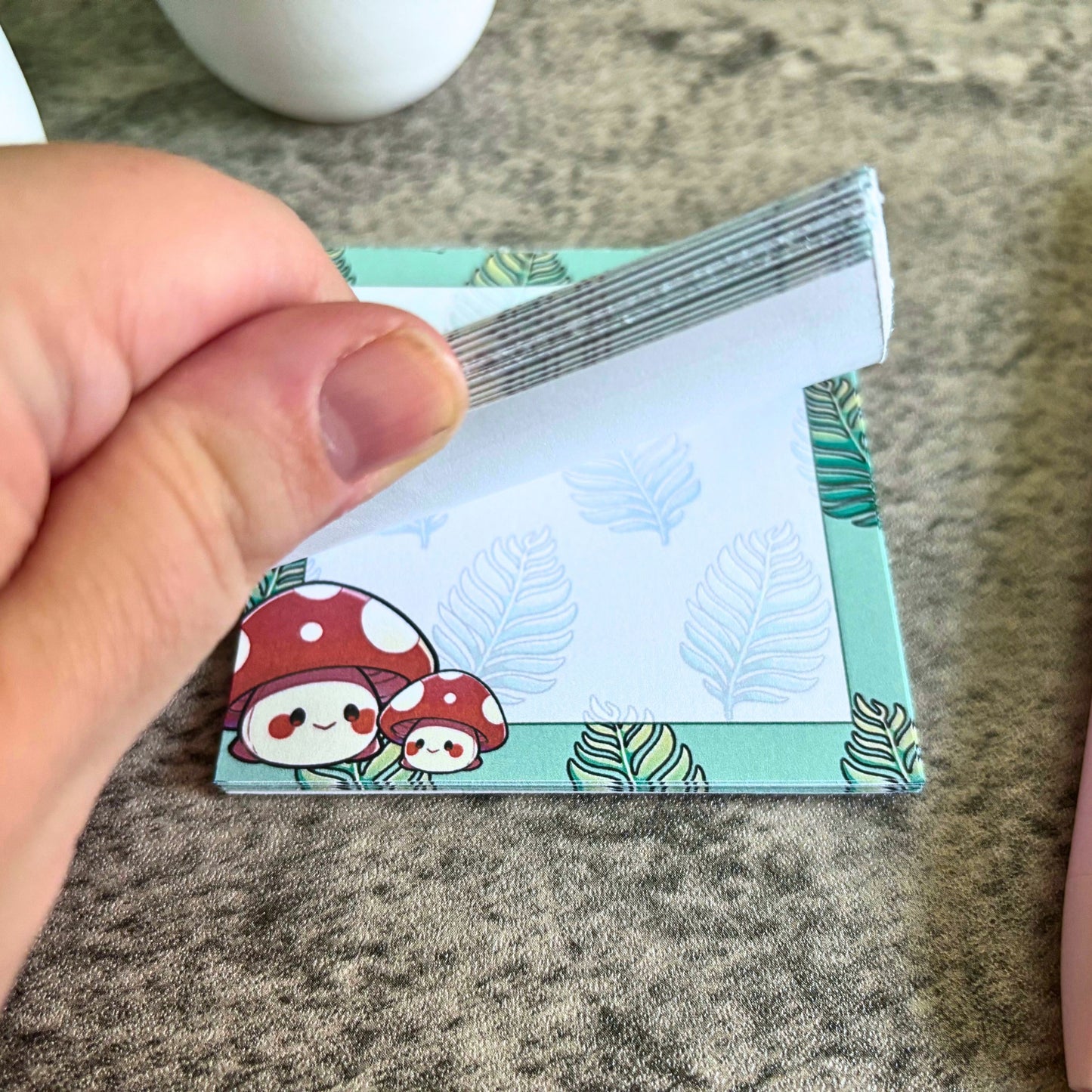 Breezy Leafy Mushroom Memo Pad