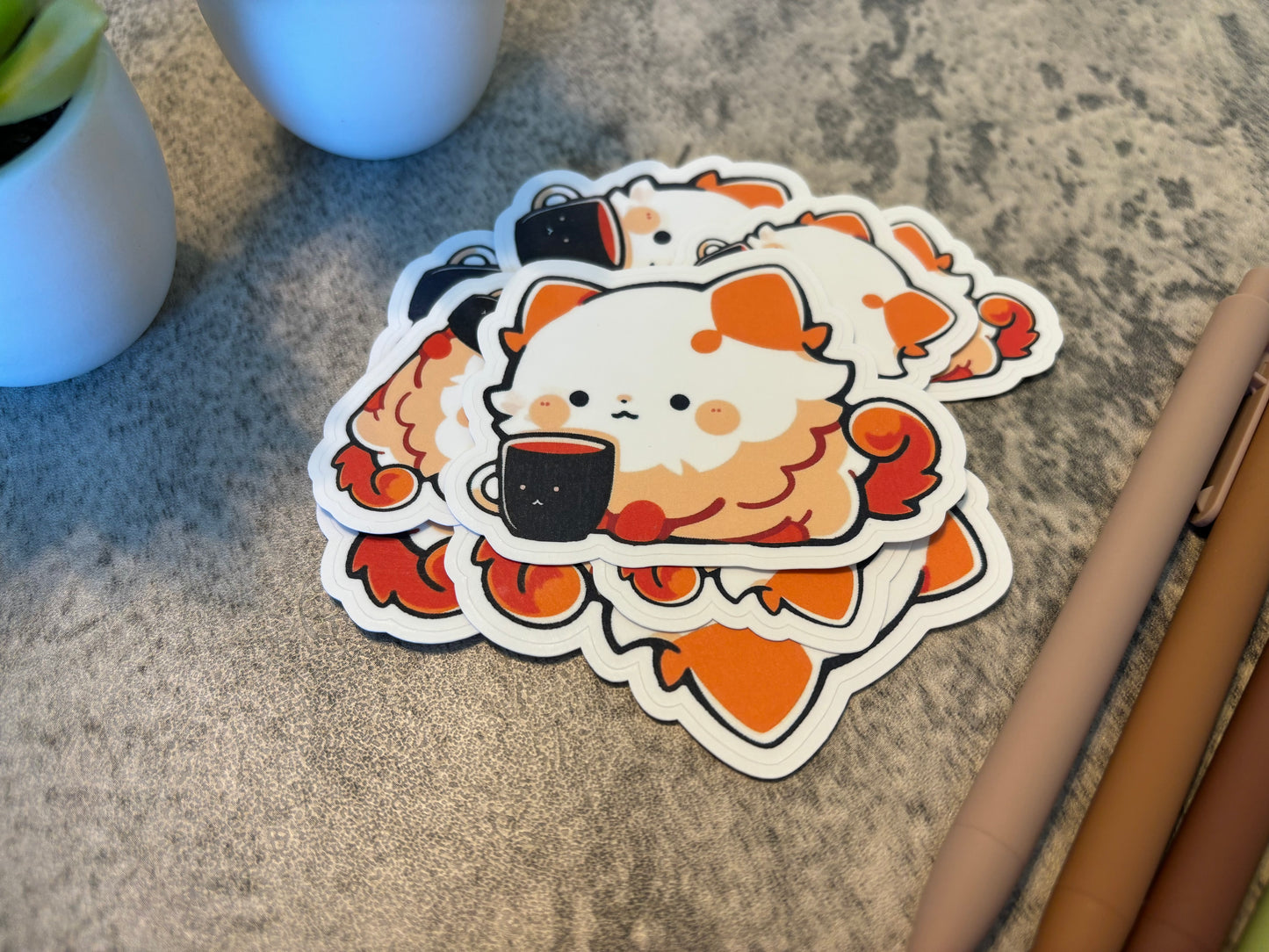 Coffee Mug Cat Sticker