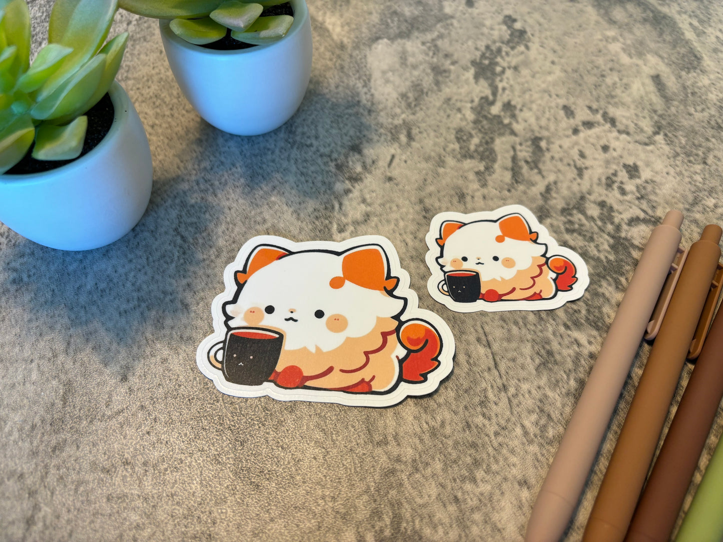 Coffee Mug Cat Sticker