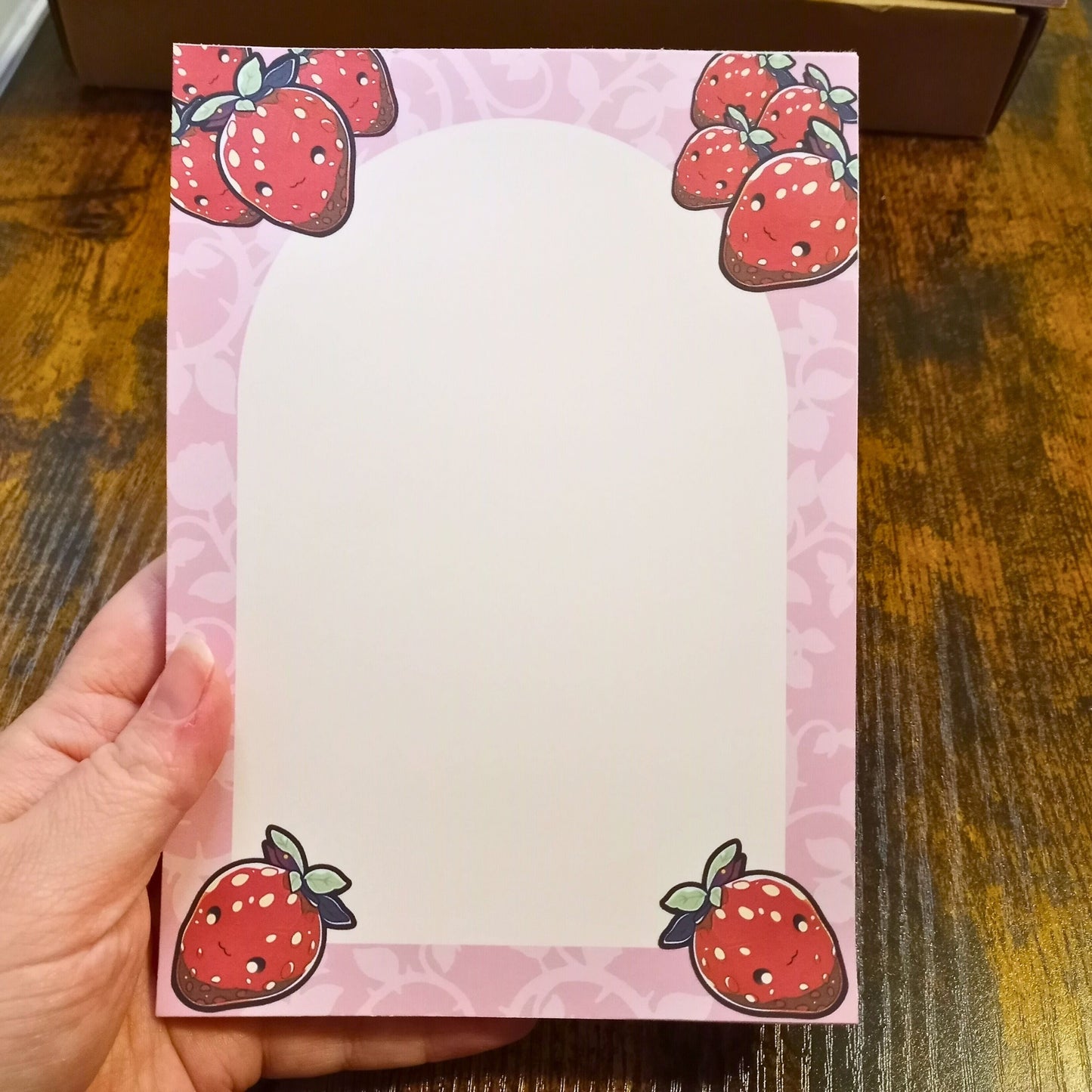 Elegant Strawberry Garden Notepad Notepads Sticky Enchantments