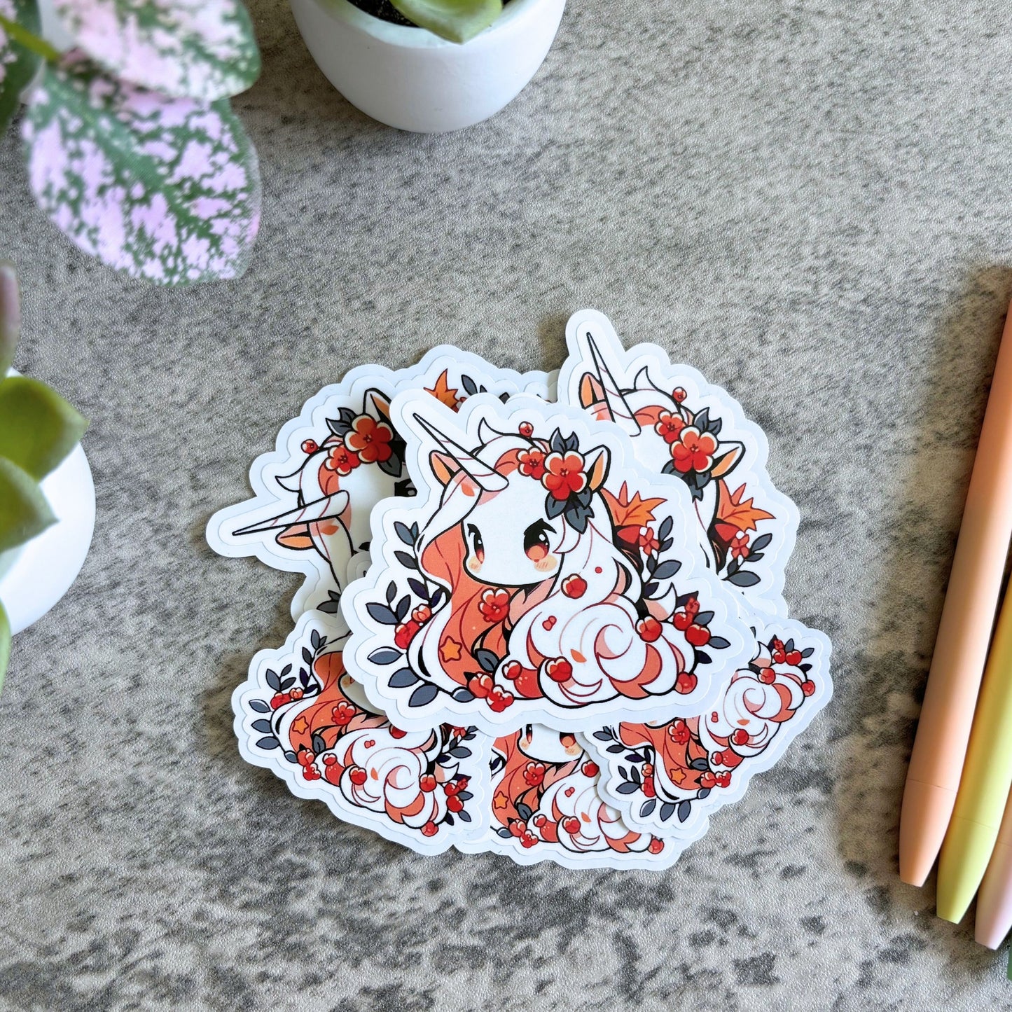 Lovely Autumn Unicorn Sticker