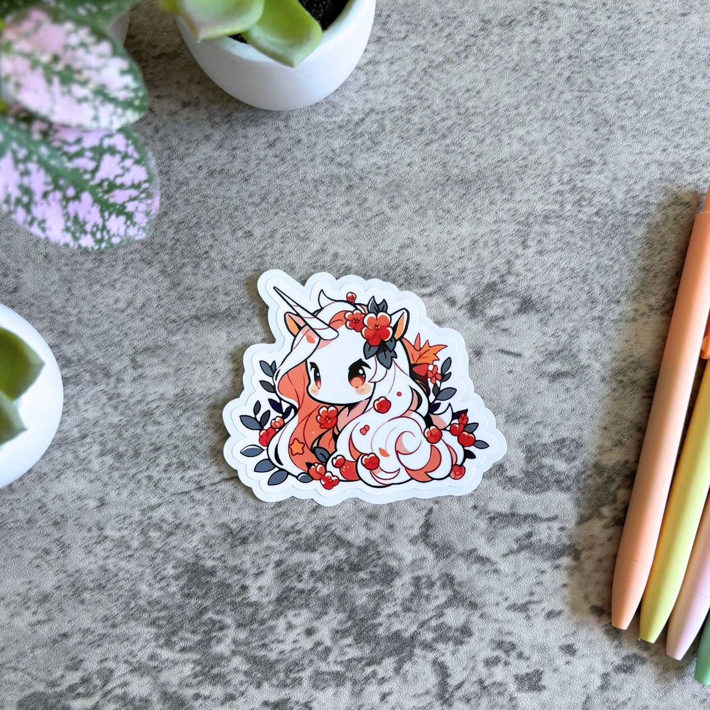 Lovely Autumn Unicorn Sticker