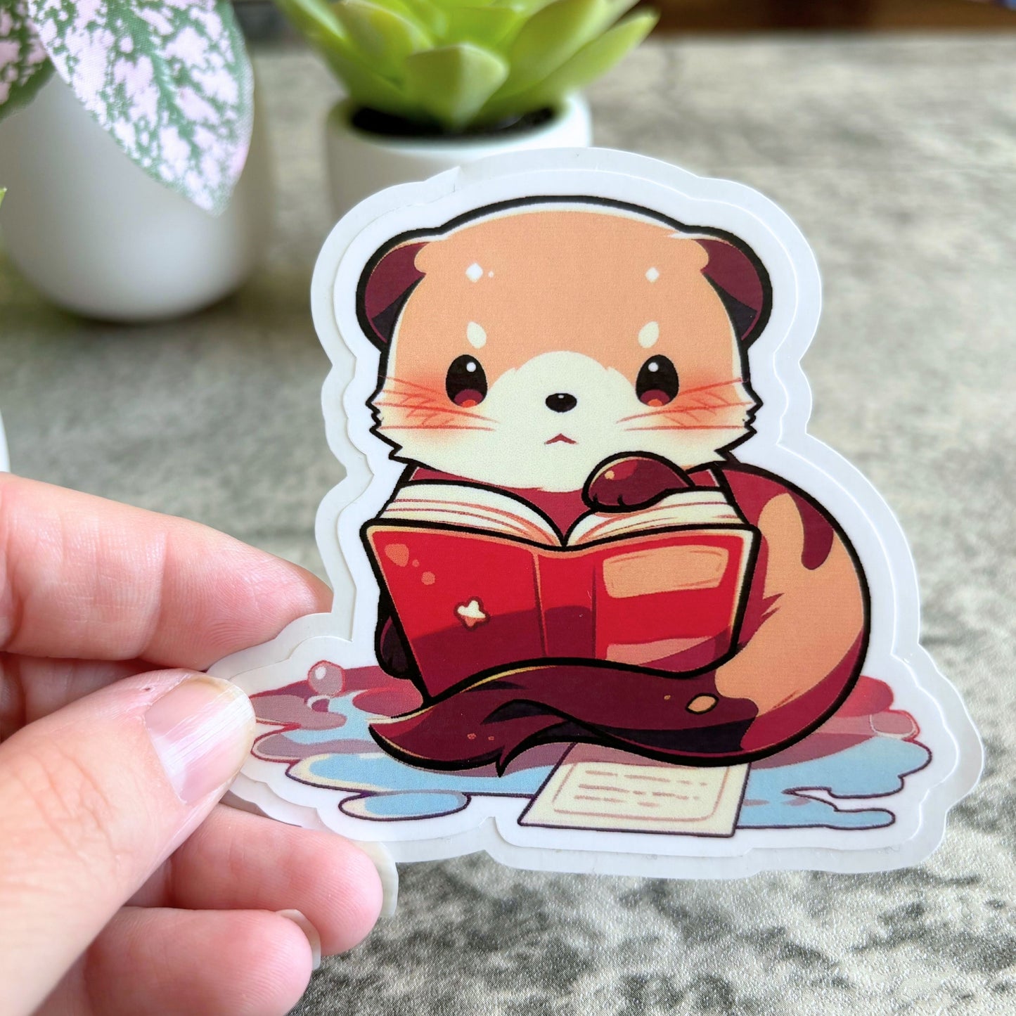 Otter Studying Sticker