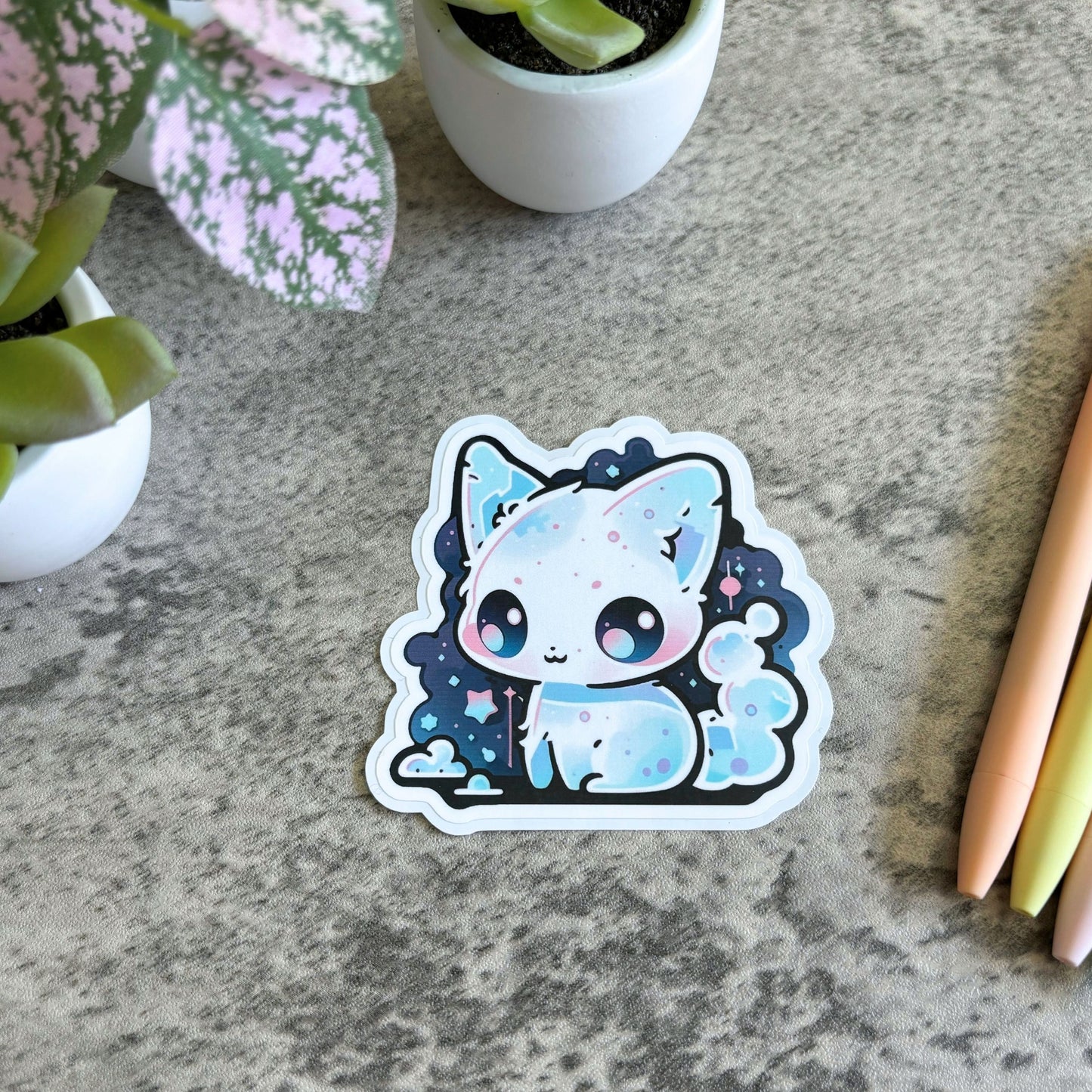 Puffy Cloud Cat Sticker