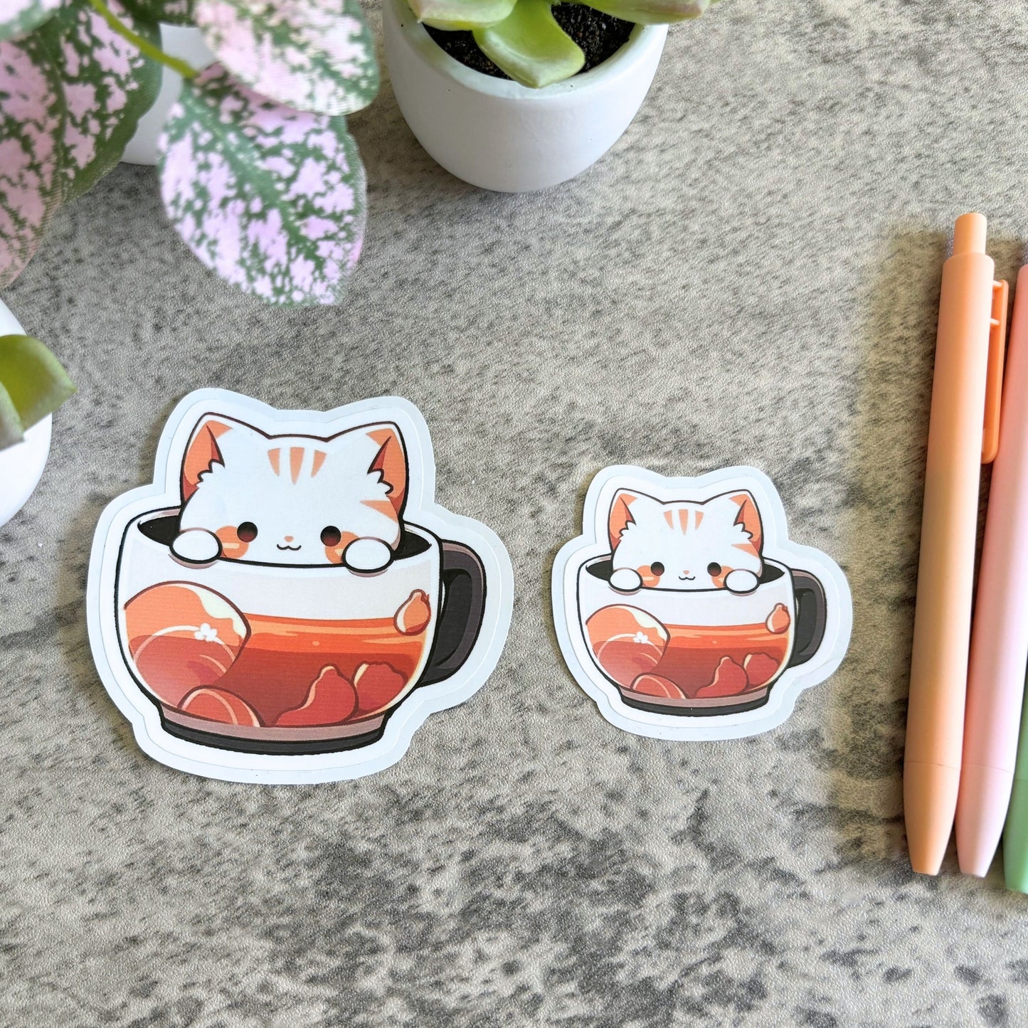 Tea Cup Cat Sticker