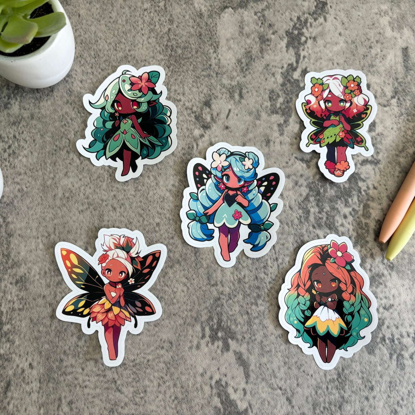 Tropical Summer Fairies Sticker Set