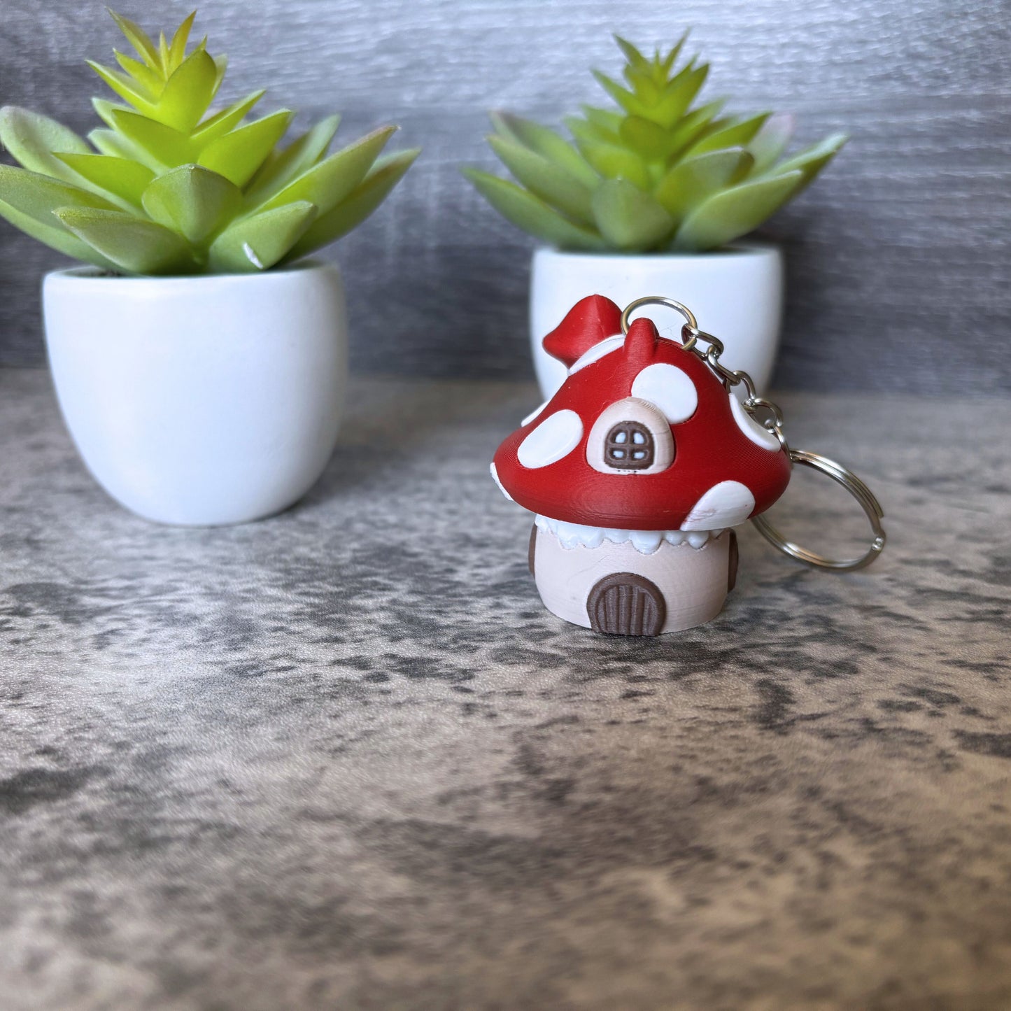 Mushroom House Clicker Keychain, Purse, and Backpack Accessory