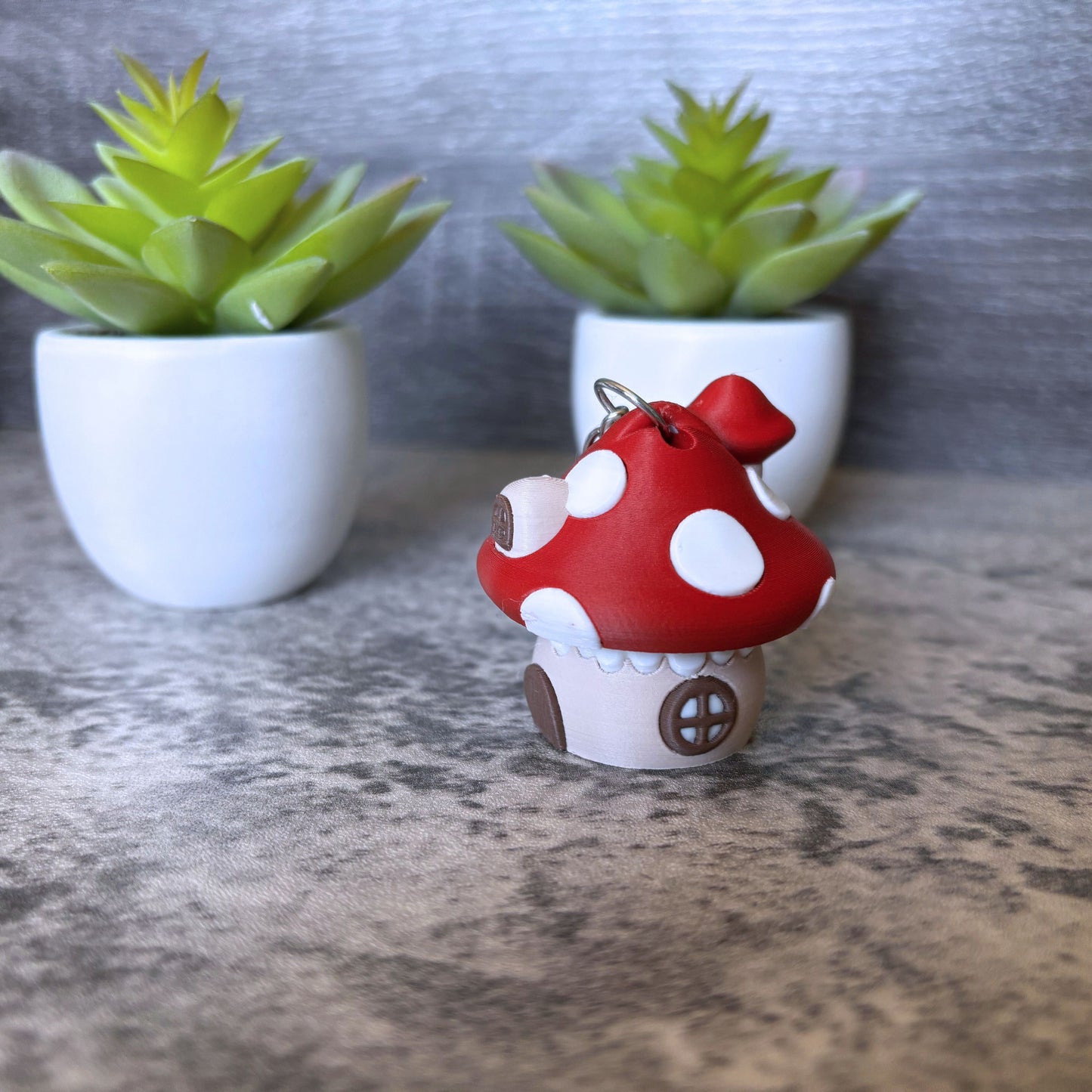 Mushroom House Clicker Keychain, Purse, and Backpack Accessory