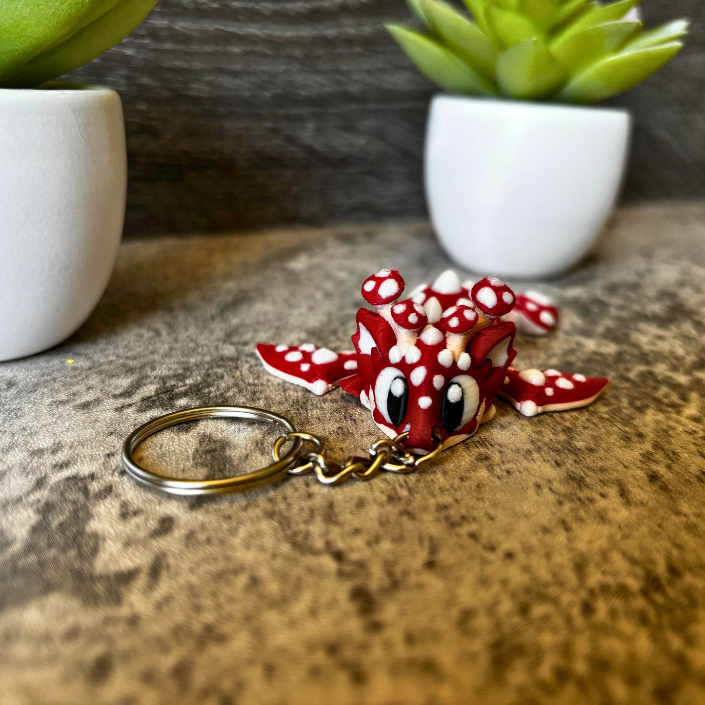 Cute Mushroom Dragon Keychain, Purse, and Backpack Accessory