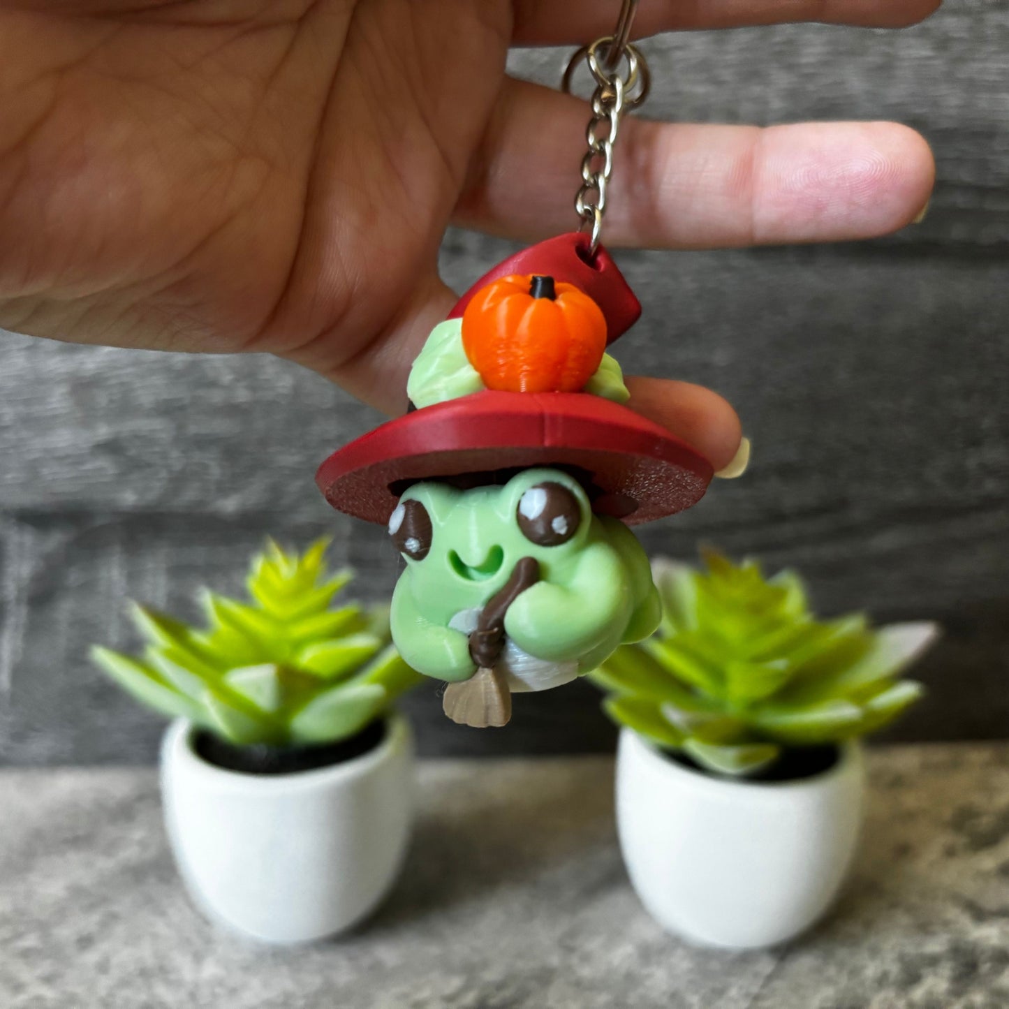 Cute Witchy Frog Clicker Keychain, Purse, and Backpack Accessory