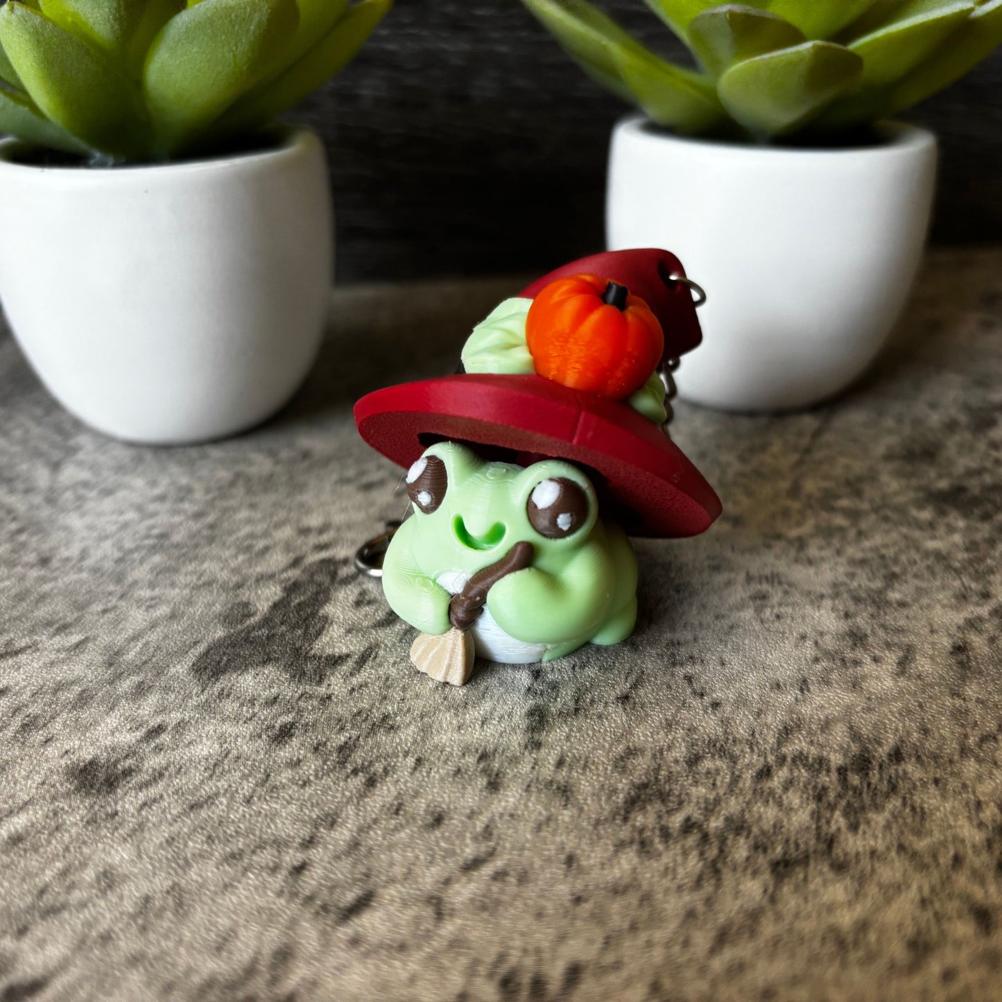 Cute Witchy Frog Clicker Keychain, Purse, and Backpack Accessory
