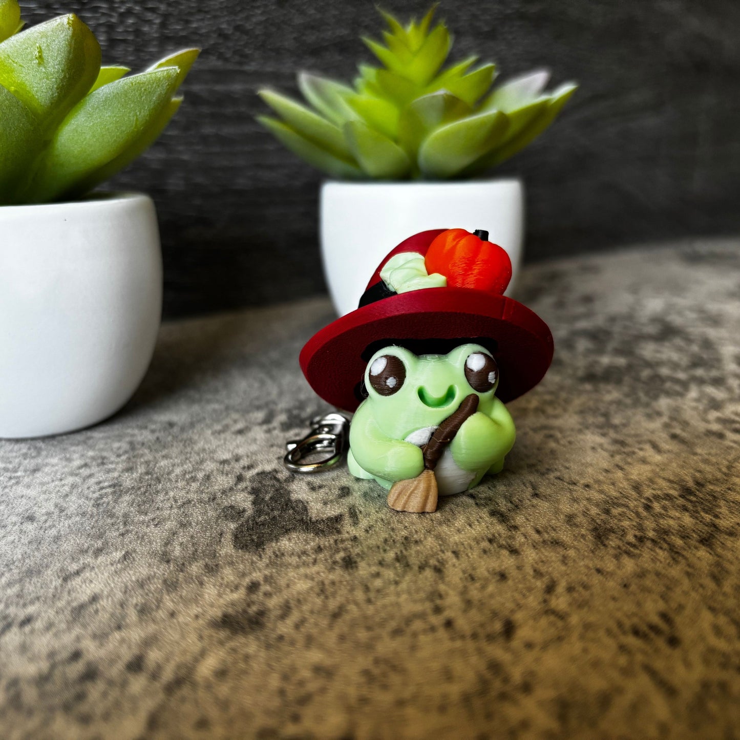Cute Witchy Frog Clicker Keychain, Purse, and Backpack Accessory