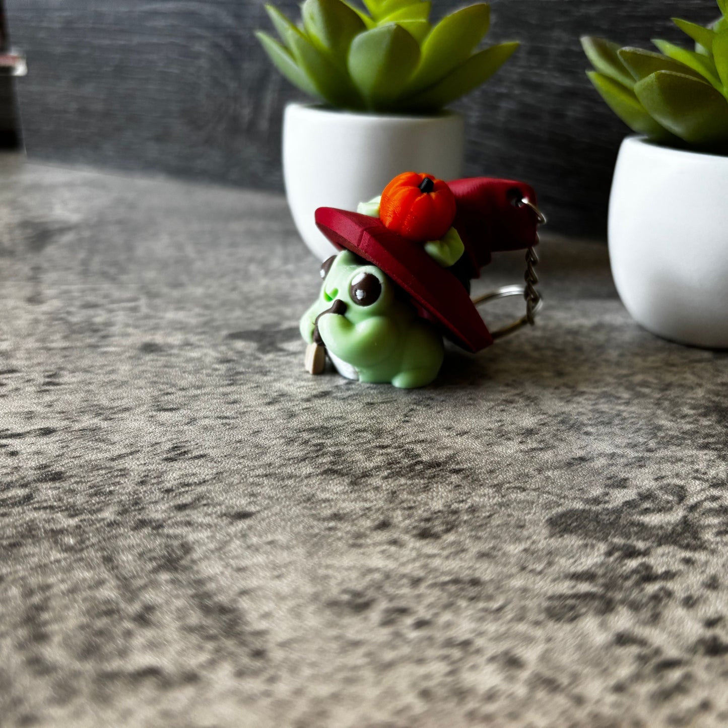 Cute Witchy Frog Clicker Keychain, Purse, and Backpack Accessory