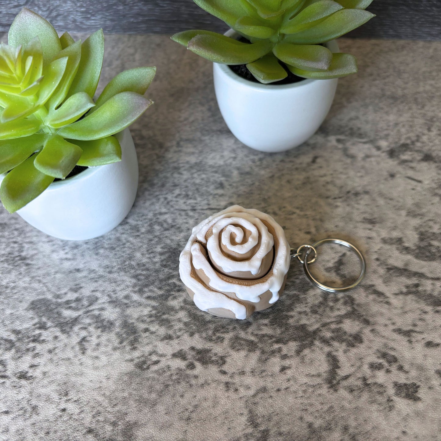 Cute Cinnamon Roll Clicker Keychain, Purse, and Backpack Accessory