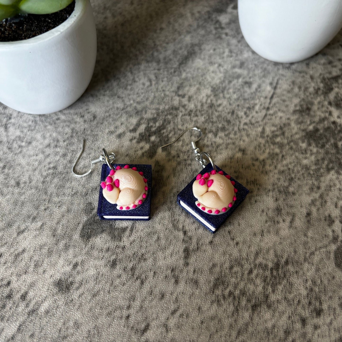 Handmade Kawaii Bookish Sleeping Dragon Earrings