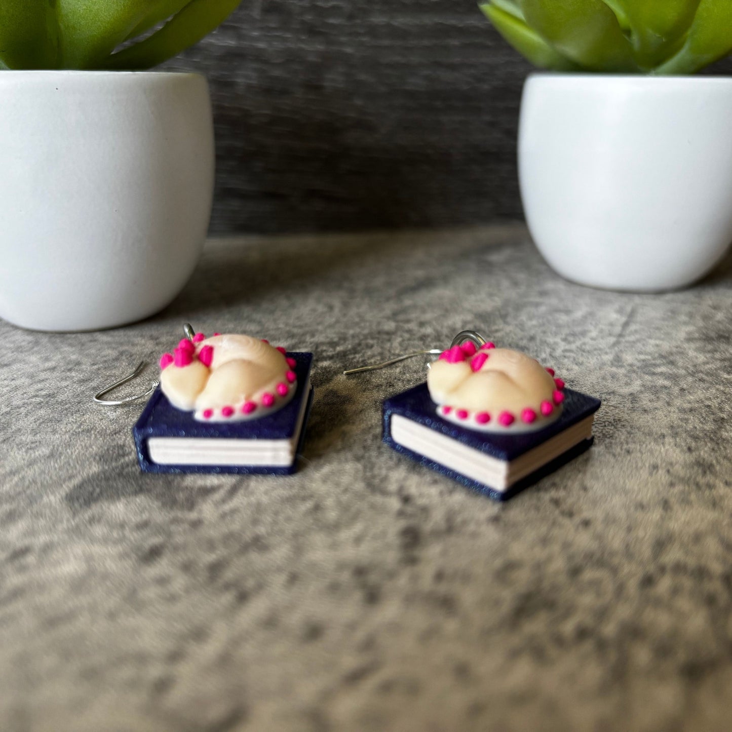 Handmade Kawaii Bookish Sleeping Dragon Earrings