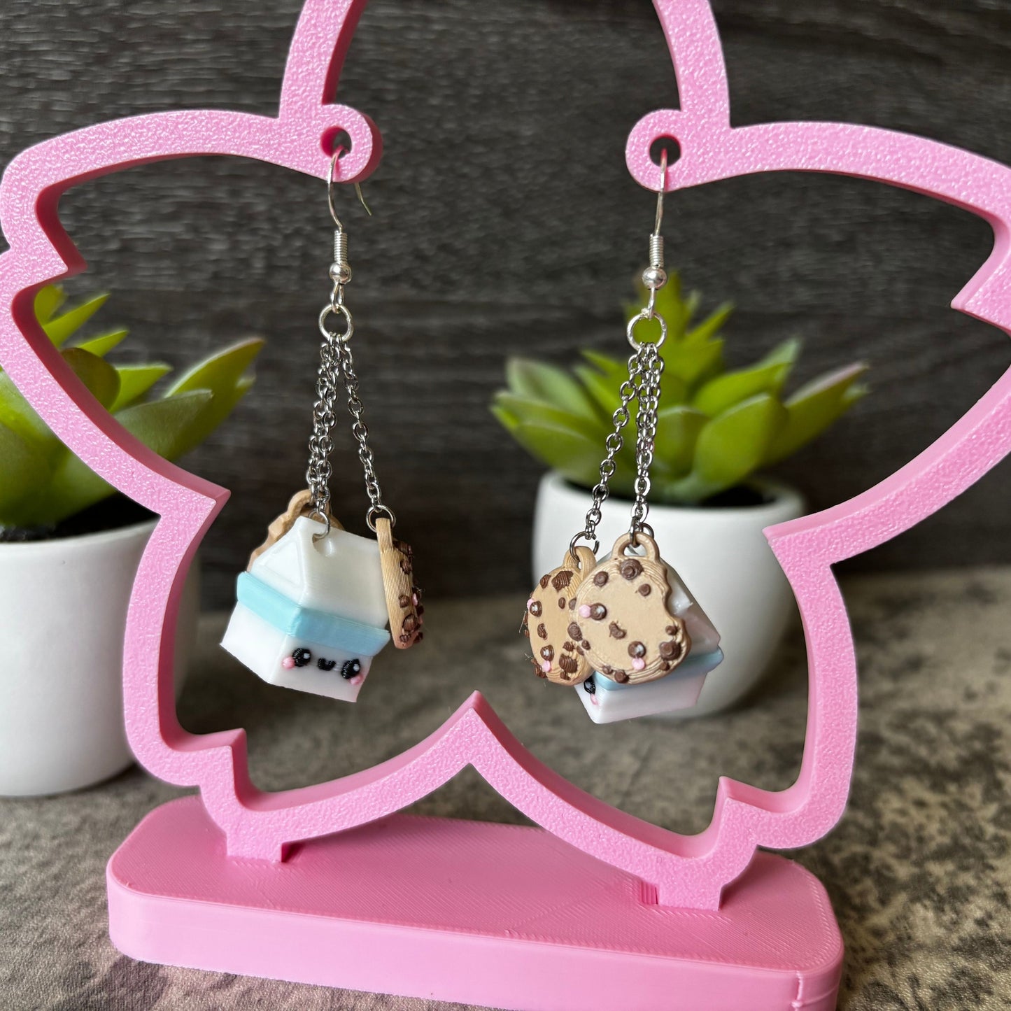 Handmade Kawaii Cookies and Milk Earrings