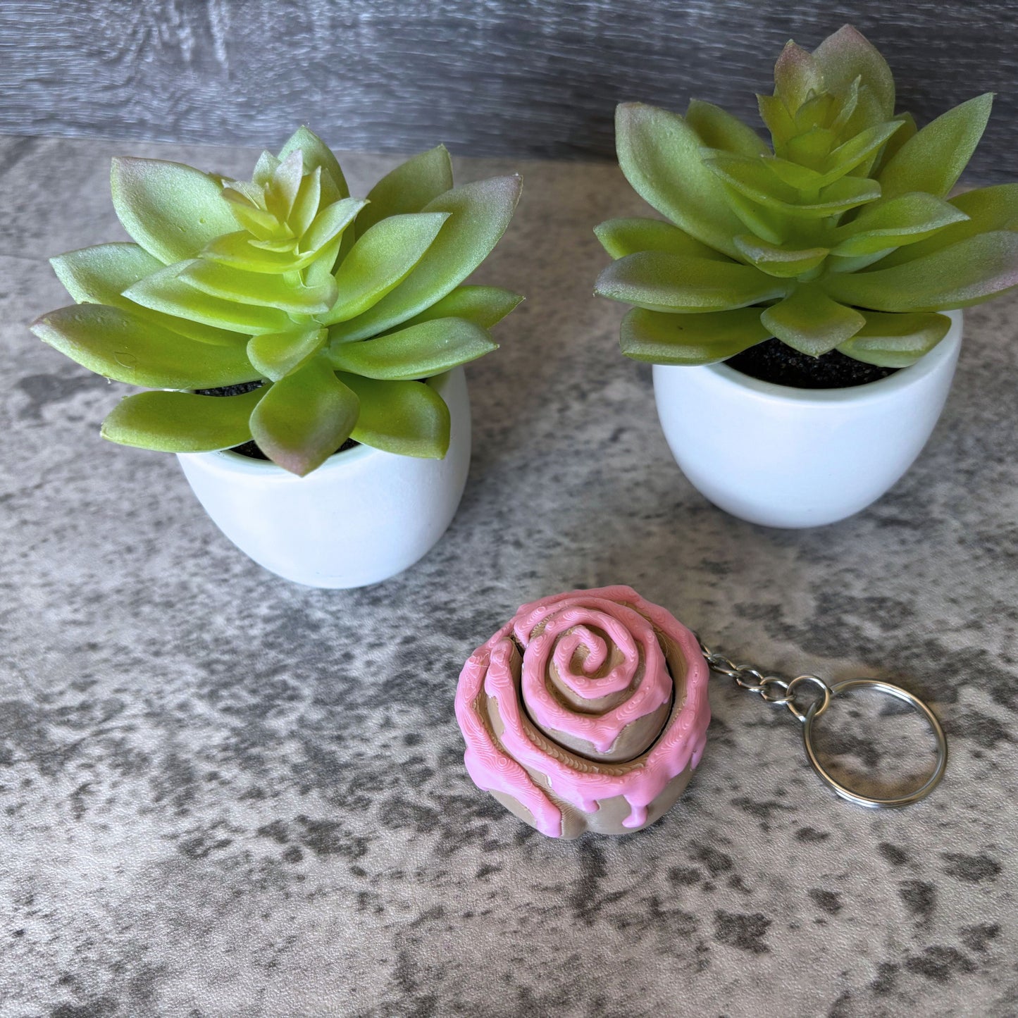 Cute Cinnamon Roll Clicker Keychain, Purse, and Backpack Accessory