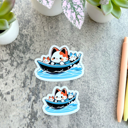 Sea Captain Summer Calico Cat Sticker