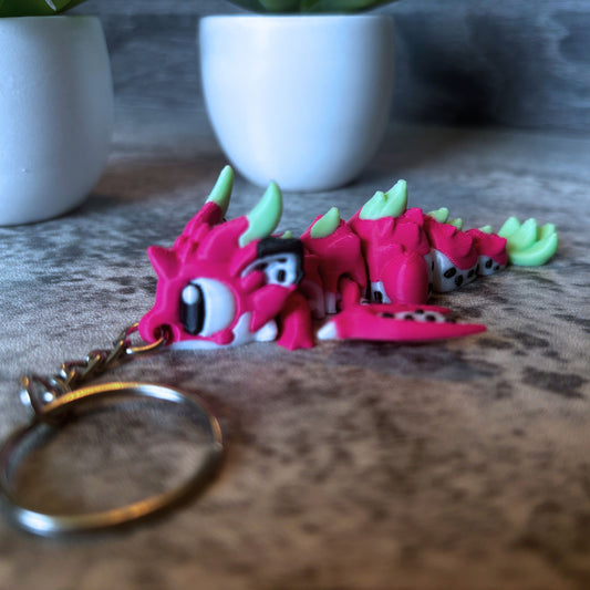 Cute Dragon Fruit Dragon Keychain, Zipper Charm, Purse and Backpack Accessory