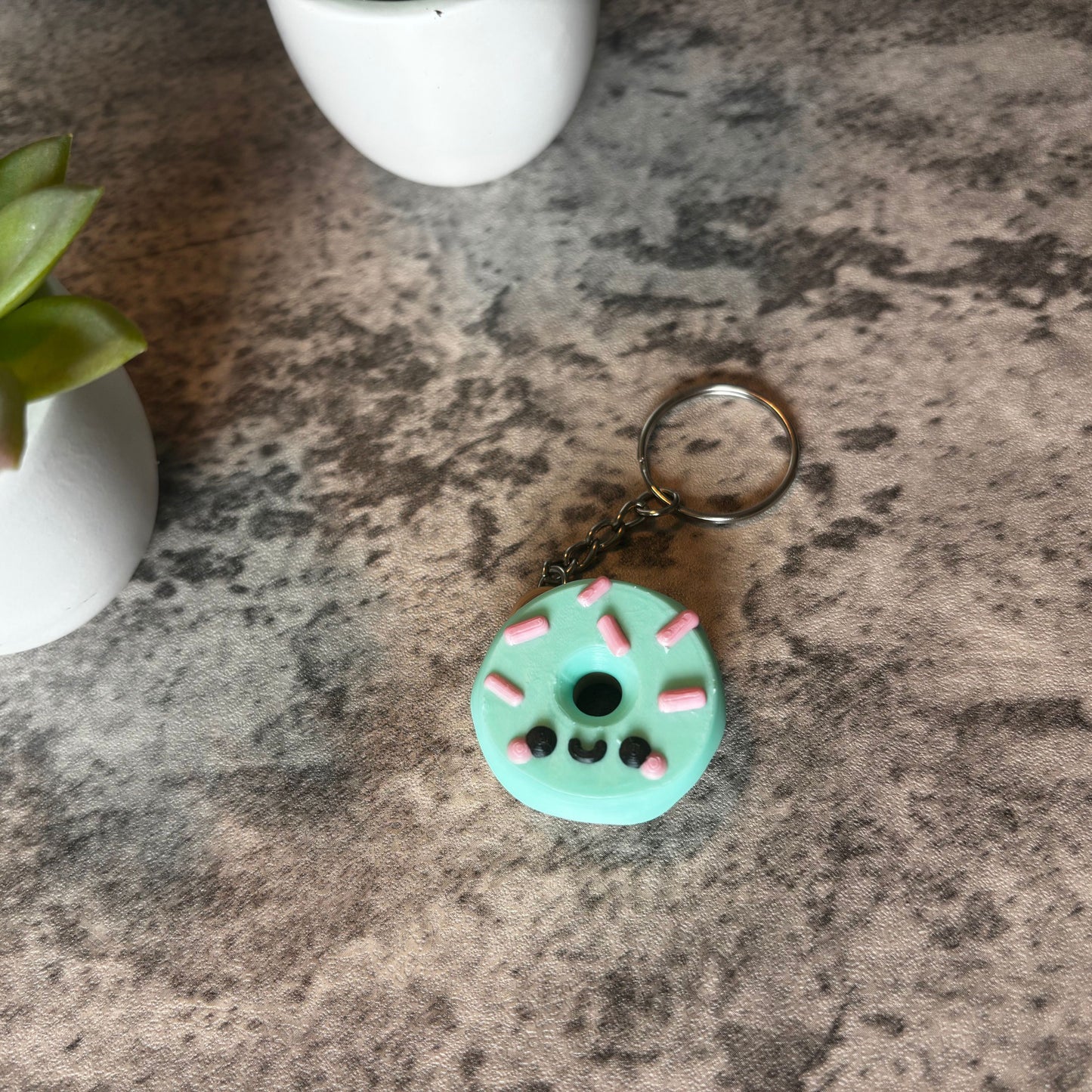 Cute Donut Keychain, Zipper Charm, Purse and Backpack Accessory