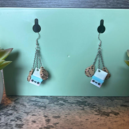Handmade Kawaii Cookies and Milk Earrings