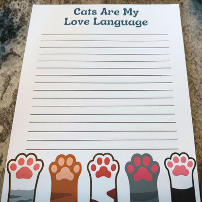 Cute Cat Paws Notepad, Cats Are My Love Language