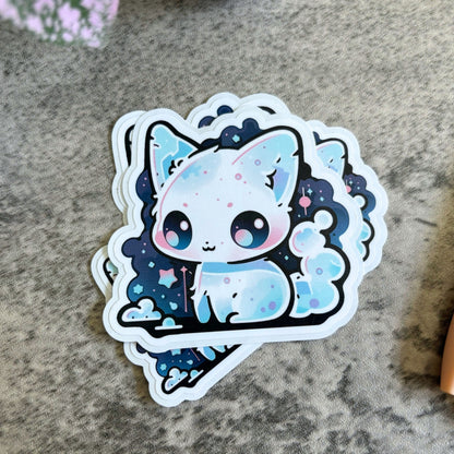 Puffy Cloud Cat Sticker