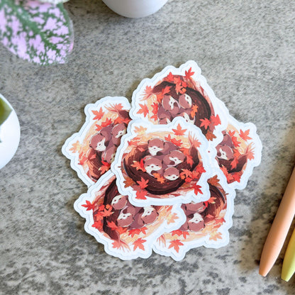 Snuggling Otters Sticker