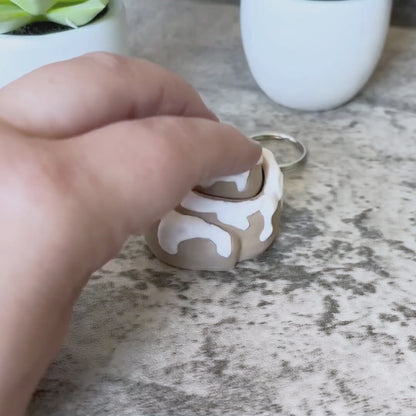 Cute Cinnamon Roll Clicker Keychain, Purse, and Backpack Accessory