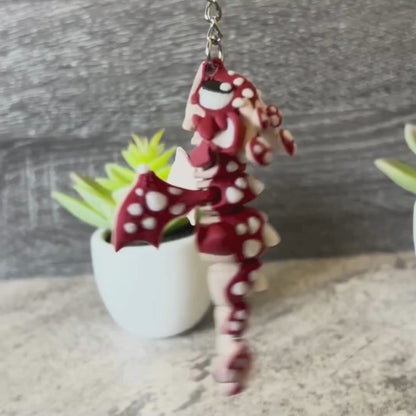 Cute Mushroom Dragon Keychain, Purse, and Backpack Accessory