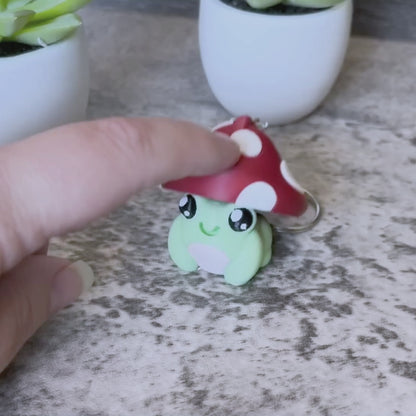 Mushroom Frog Clicker Keychain, Purse, and Backpack Accessory