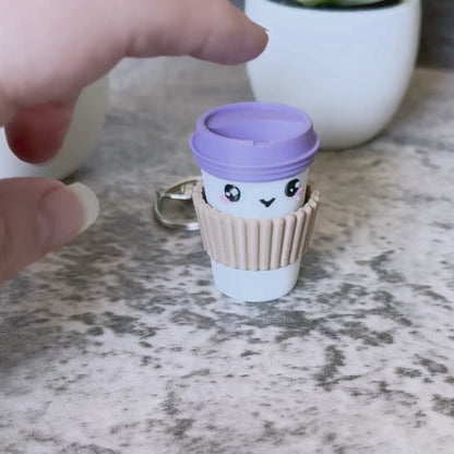 Cute Latte Clicker Keychain, Purse, and Backpack Accessory
