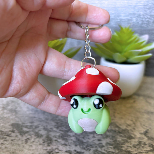 Mushroom Frog Clicker Keychain, Purse, and Backpack Accessory