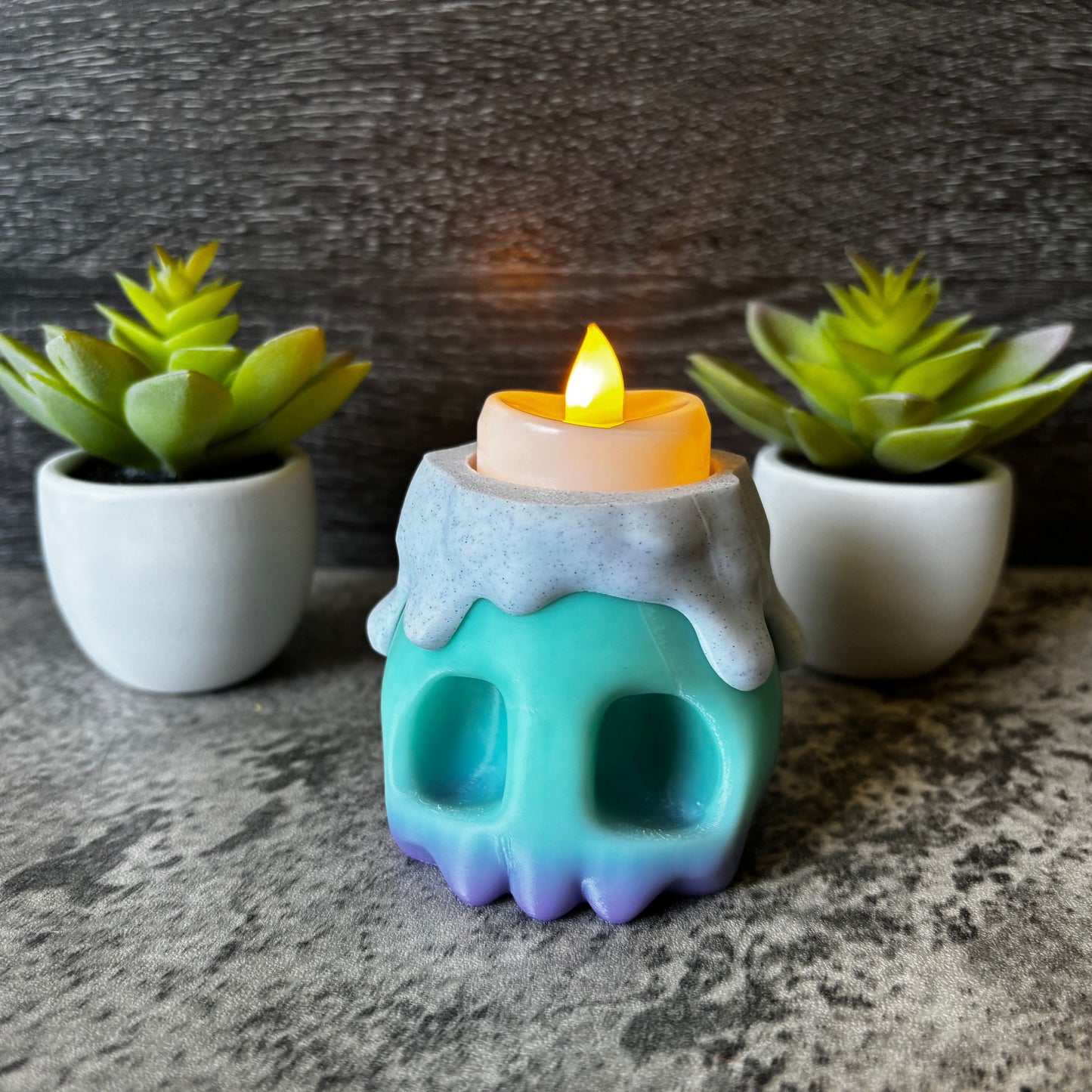 Cute Melting Skull Tealight Candle Holder