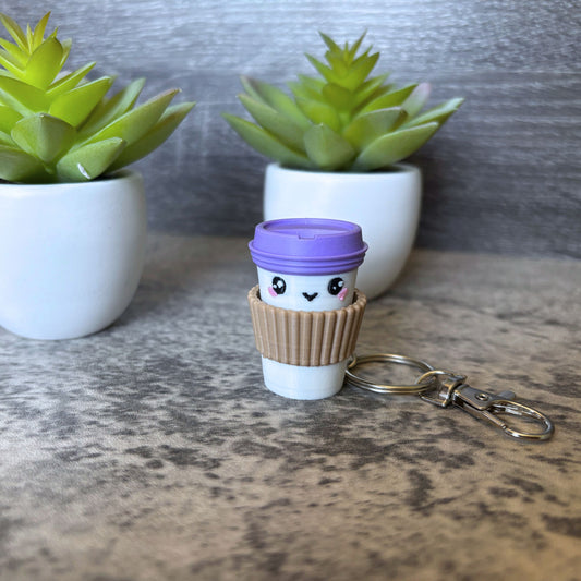 Cute Latte Clicker Keychain, Purse, and Backpack Accessory