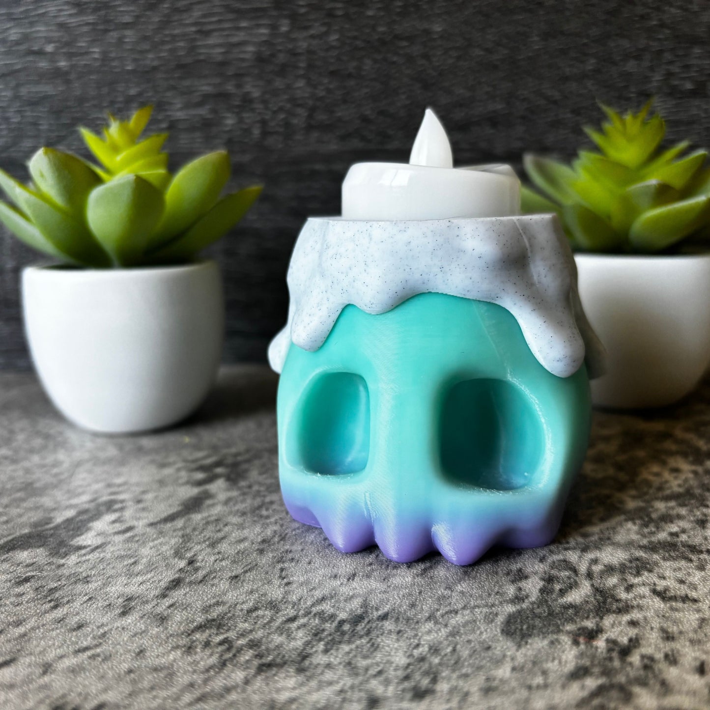 Cute Melting Skull Tealight Candle Holder