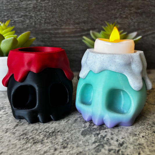 Cute Melting Skull Tealight Candle Holder