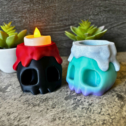 Cute Melting Skull Tealight Candle Holder
