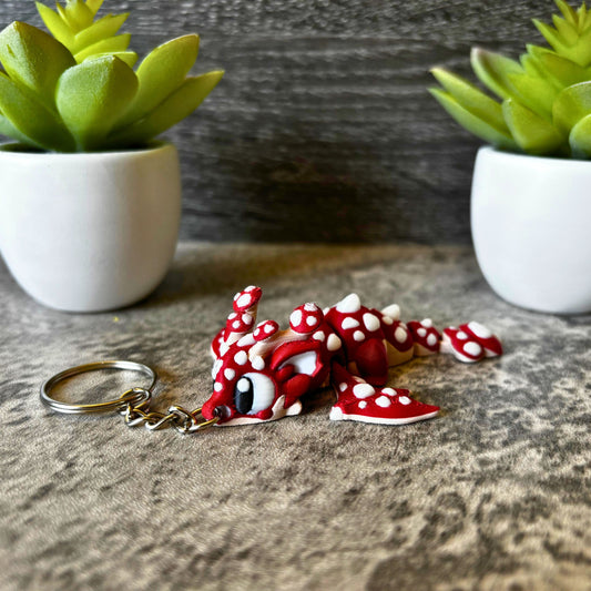 Cute Mushroom Dragon Keychain, Purse, and Backpack Accessory