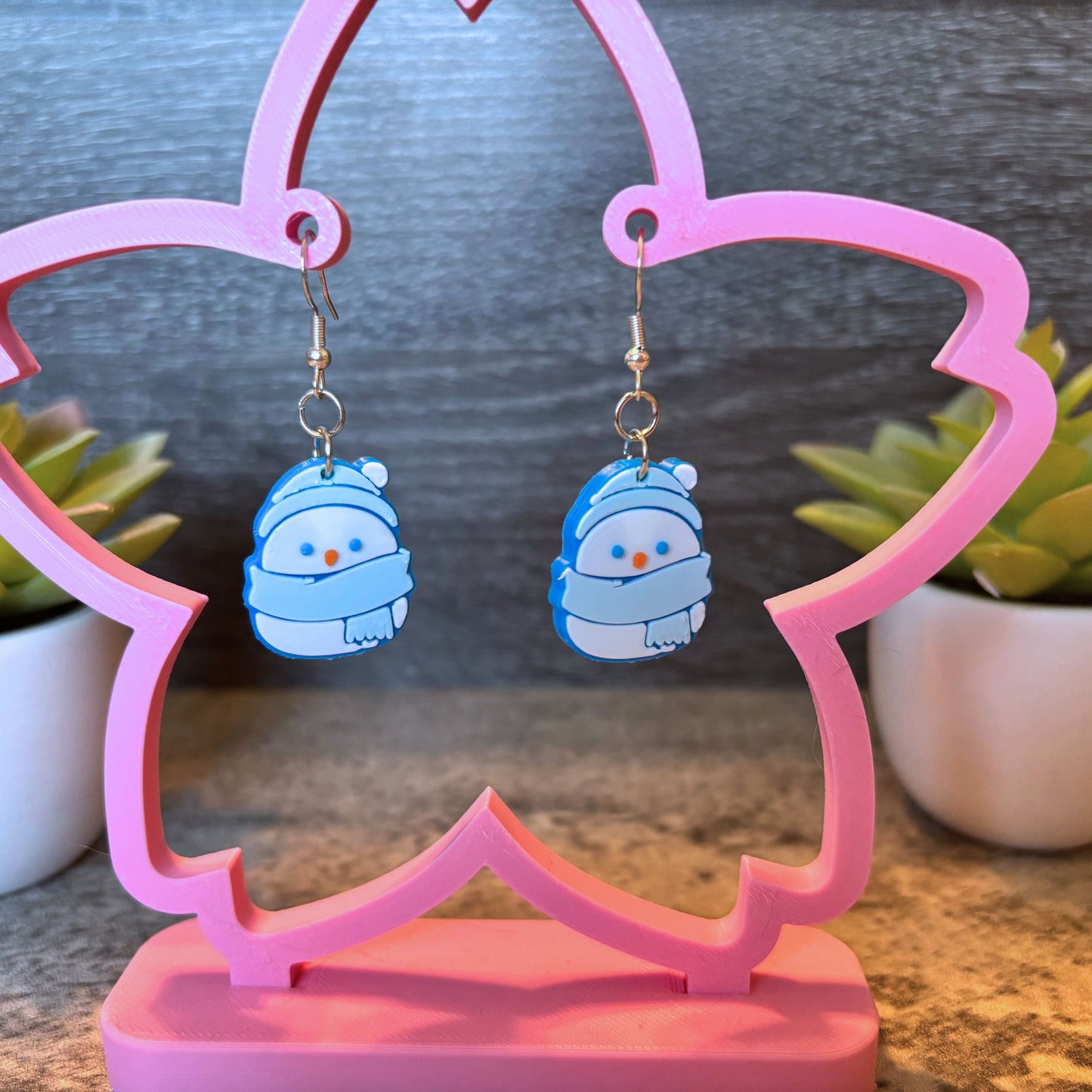 Snowman Snow Blob Earrings