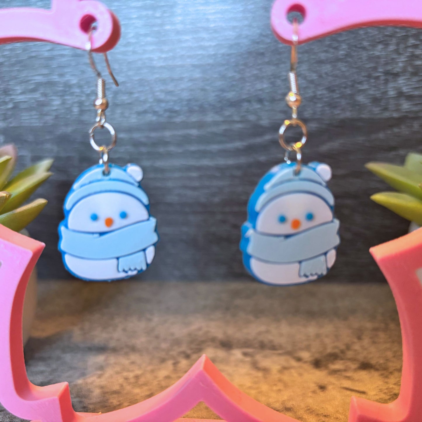 Snowman Snow Blob Earrings