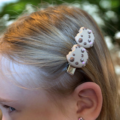 Kawaii Chocolate Chip Cookie Hair Clips