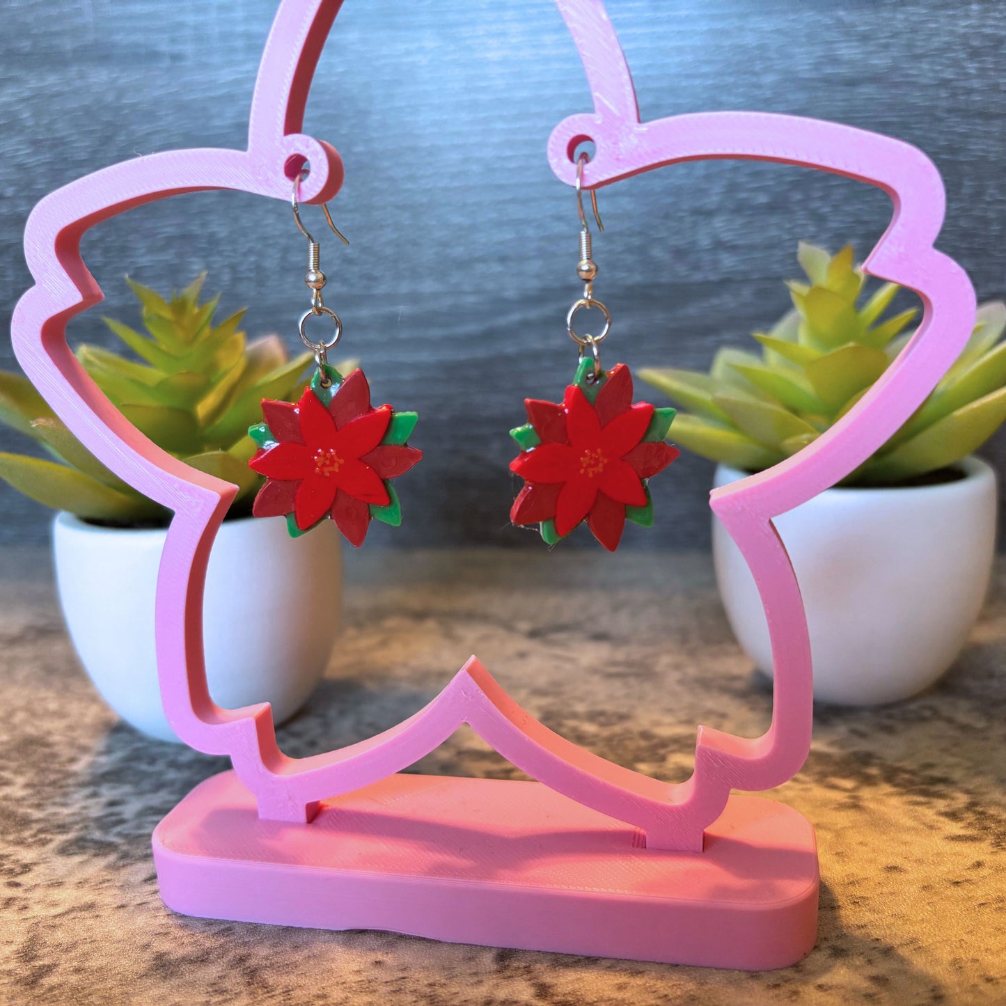 Poinsettia Holiday Earrings