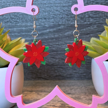 Poinsettia Holiday Earrings